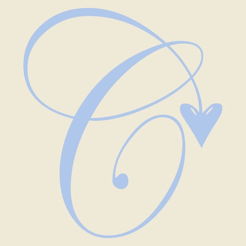 Monogram C Heart Vine