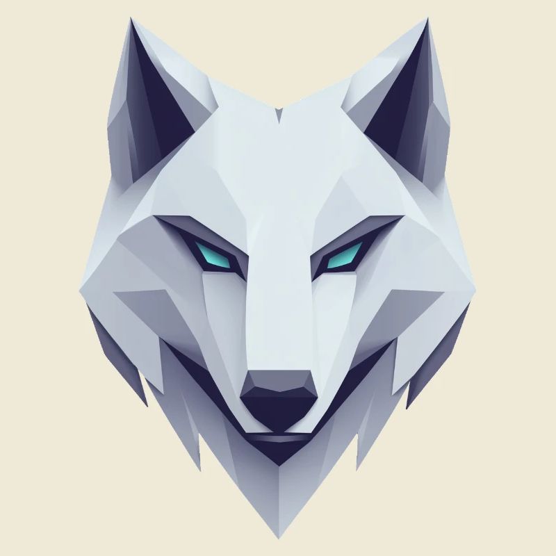 Wolf logo, wolf head, emblem, white wolf