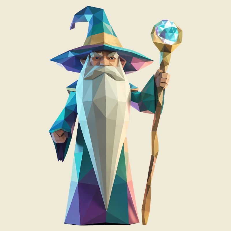 Wise Wizard - Cool Low Poly Logo