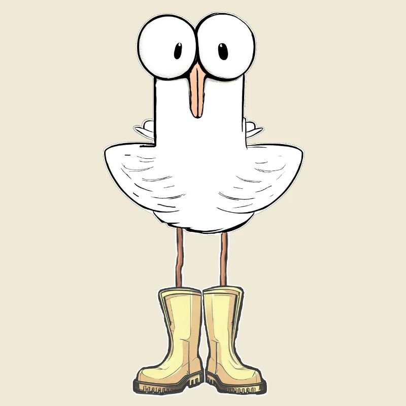 Möwe mit Gummistiefel - Das perfekte Gesche Lustig