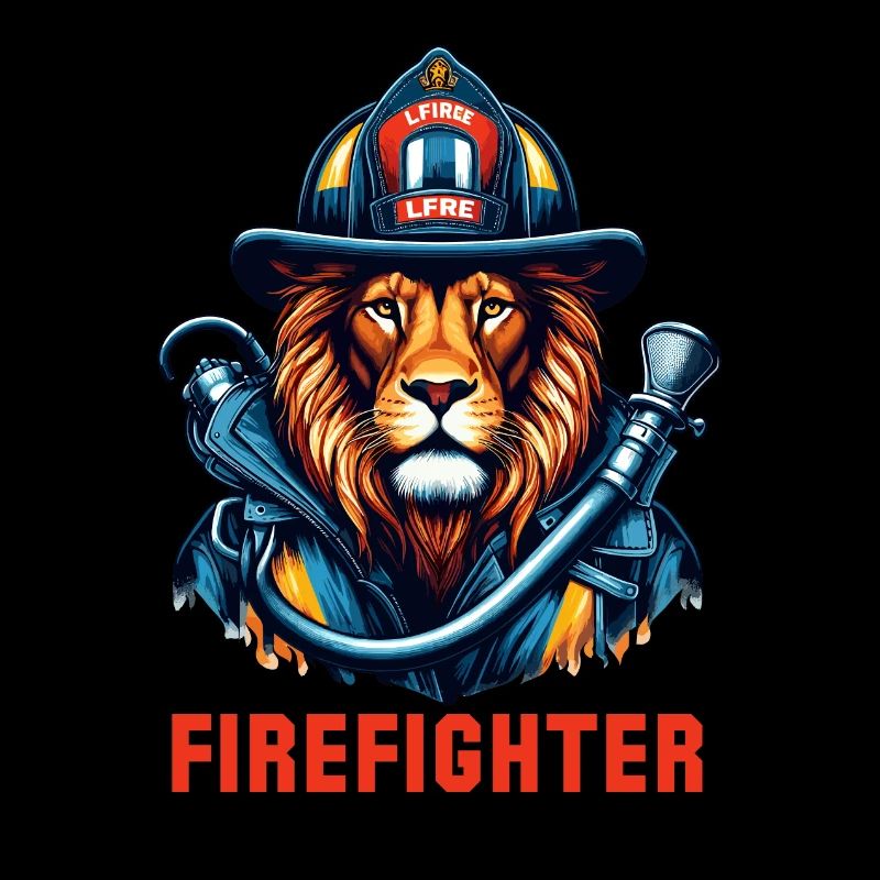 Feuerwehrmann Löwe Geschenk