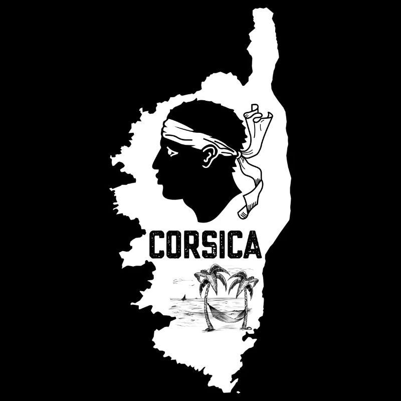 Corsica Insel mit Palmen Meer und einer Hängematte