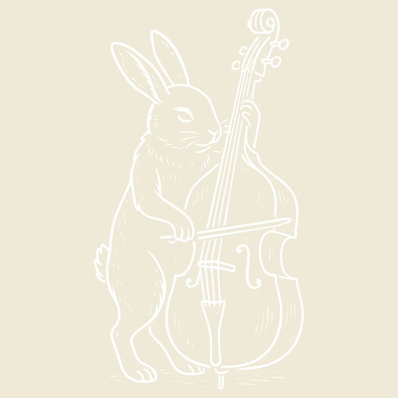 Rabbit plays double bass