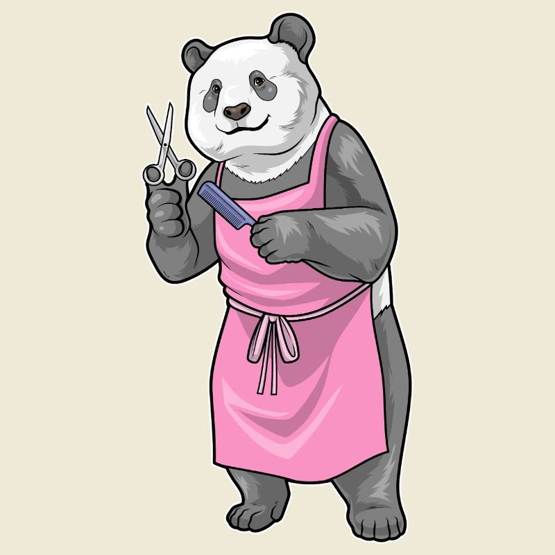Panda Coiffe Ciseaux Peigne