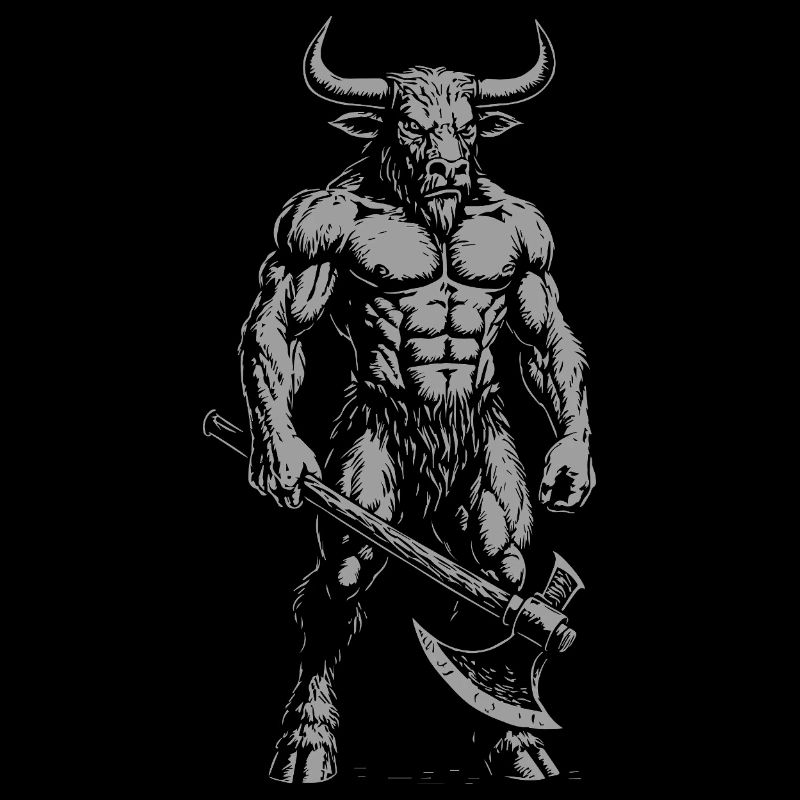 Mythical Minotaur Warrior Illustration