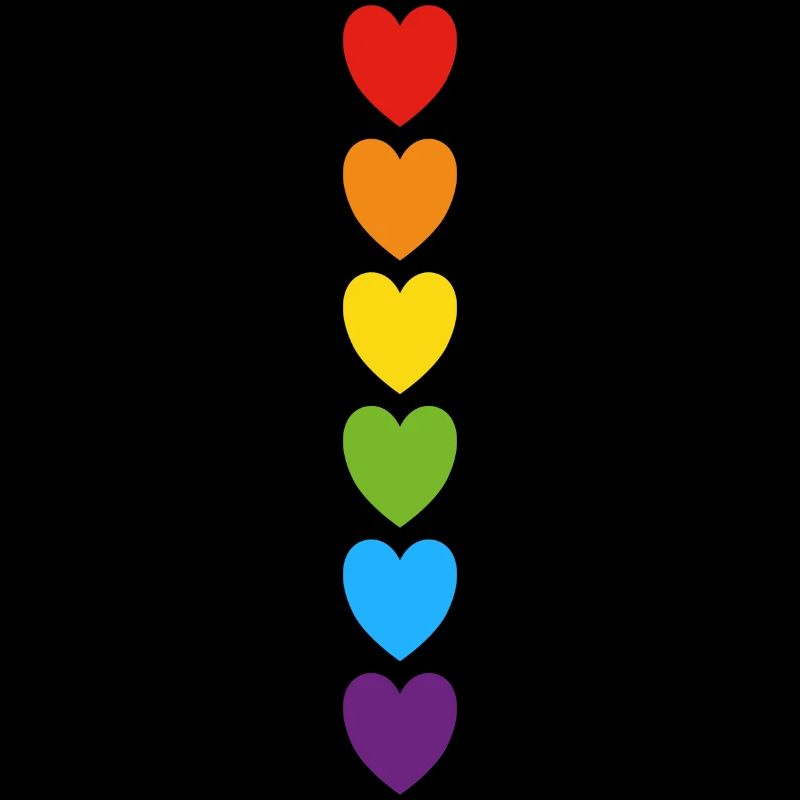 Pride rainbow hearts