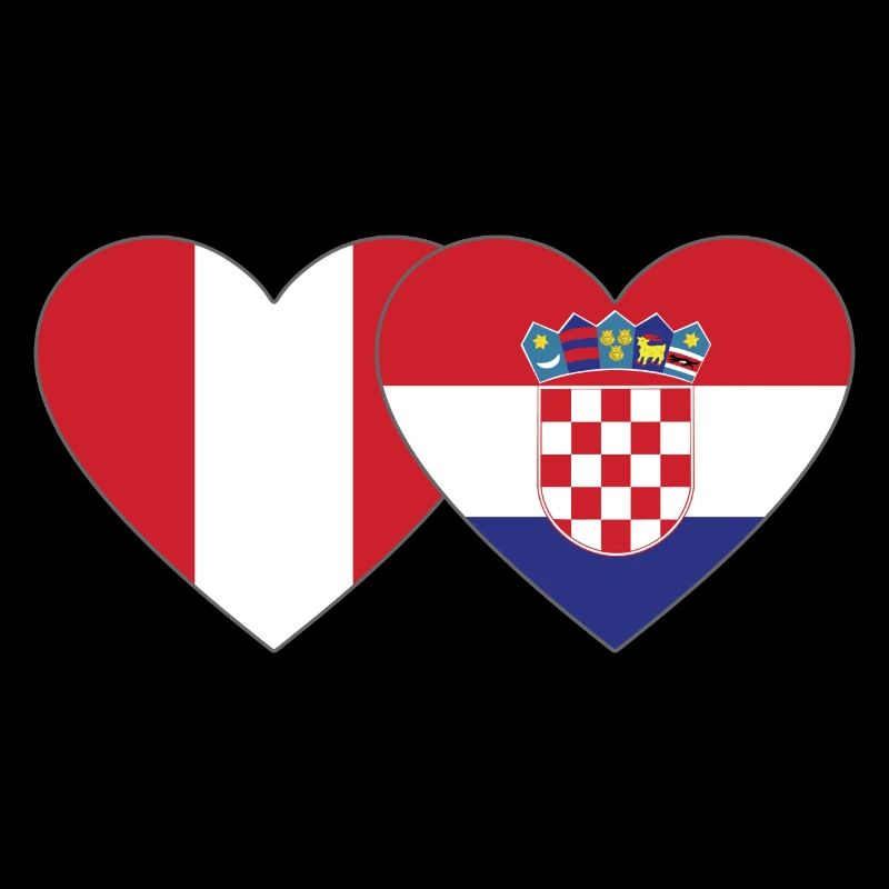 Pérou Croatie Drapeau du Cœur