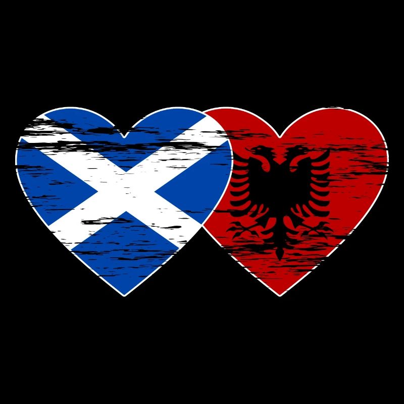 Ecosse Albanie drapeau coeur utilisé