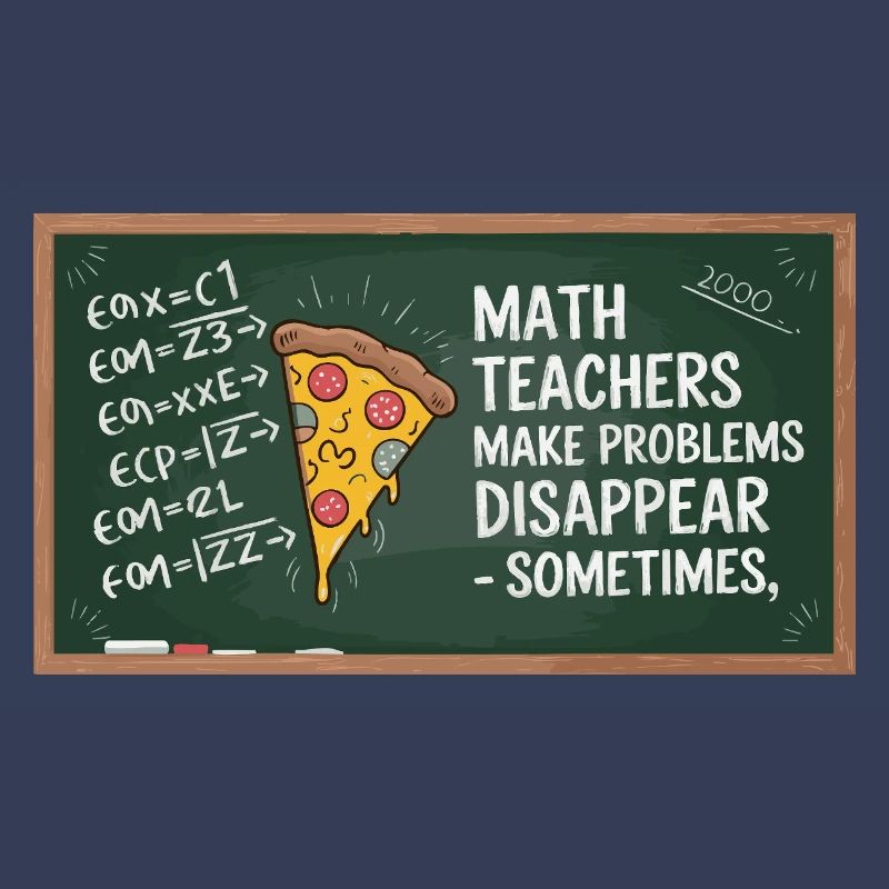 Professeur de mathématiques drôle Conception Pizza et résolution de problèmes