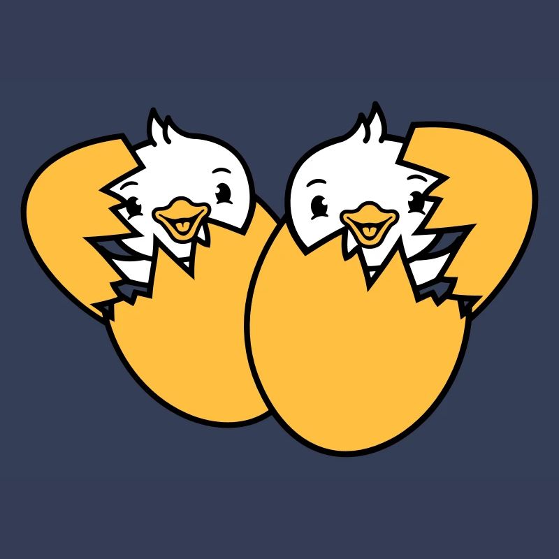 2 Birds Two Chicks Egg Hatch Born Eggshell