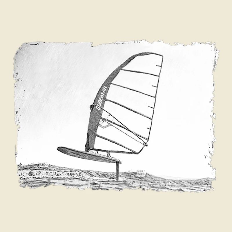 Windsurf Foil / Foiling Hand-Drawing Sketch