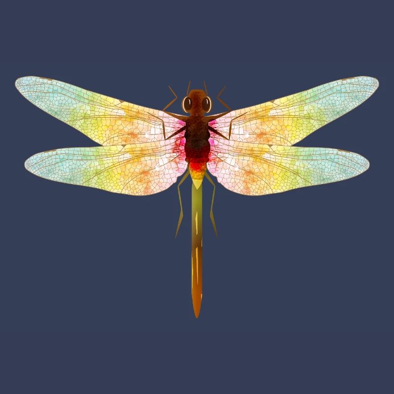 Libellule irisée – motif insecte en filigrane