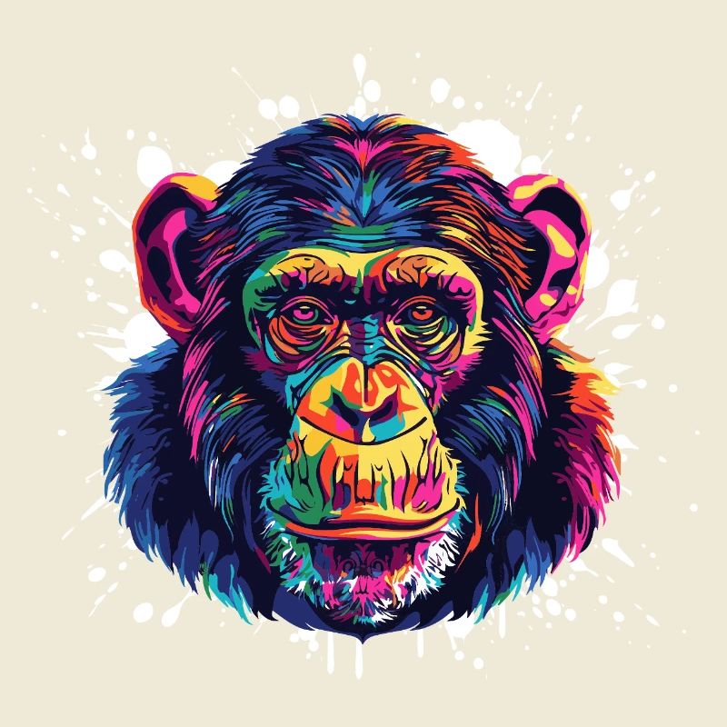 Monkey Portrait Splash