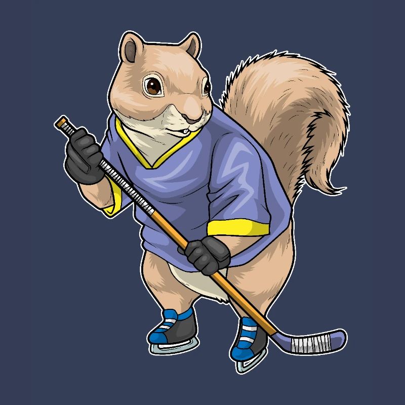 Eichhörnchen Eishockey Eishockeyschläger