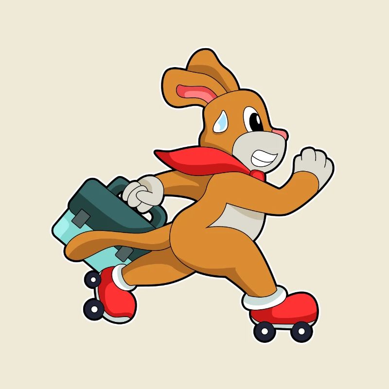 Dog with roller skates