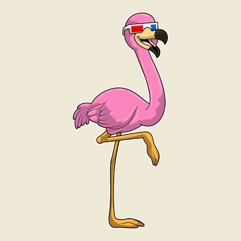 Flamingo mit Brille