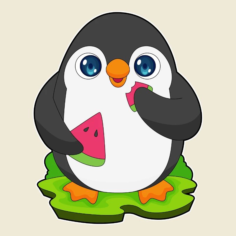Fruit de pastèque pingouin