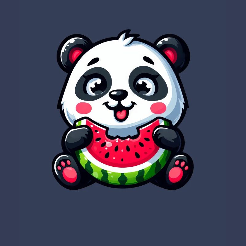 Panda Avec Pastèque Fruité Drôle