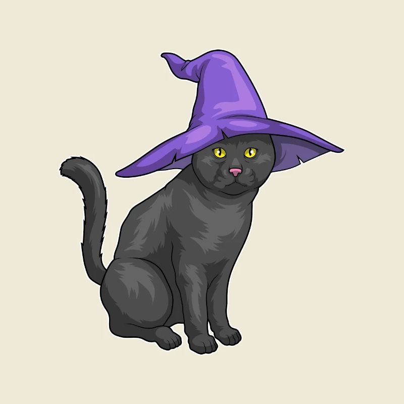 Chat Halloween Sorcière