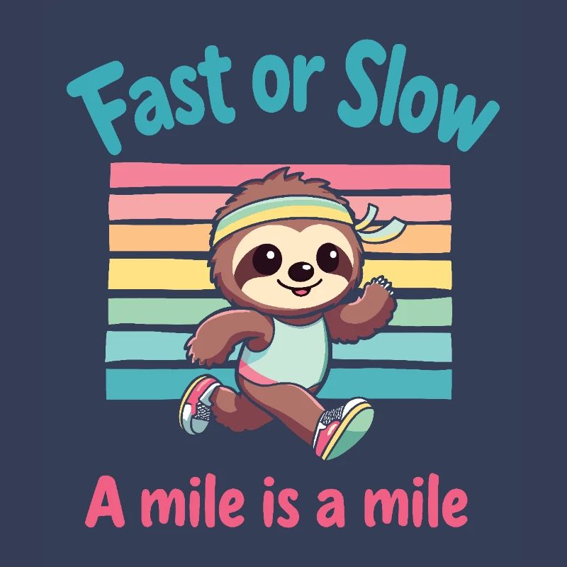 Schnell oder langsam eine Meile ist eine Meile Lustiges Faultier-Joggen