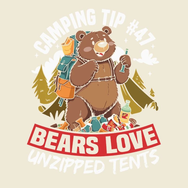 Camping Bear Attack Tip Funny Hiking Camper