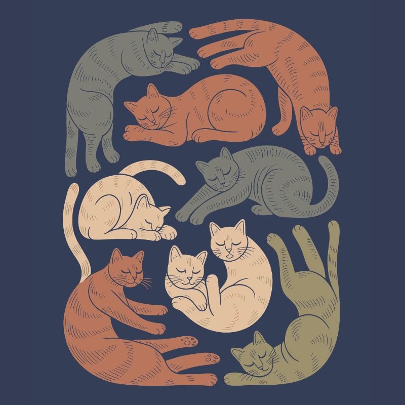 Entspannte Boho Katze Muster