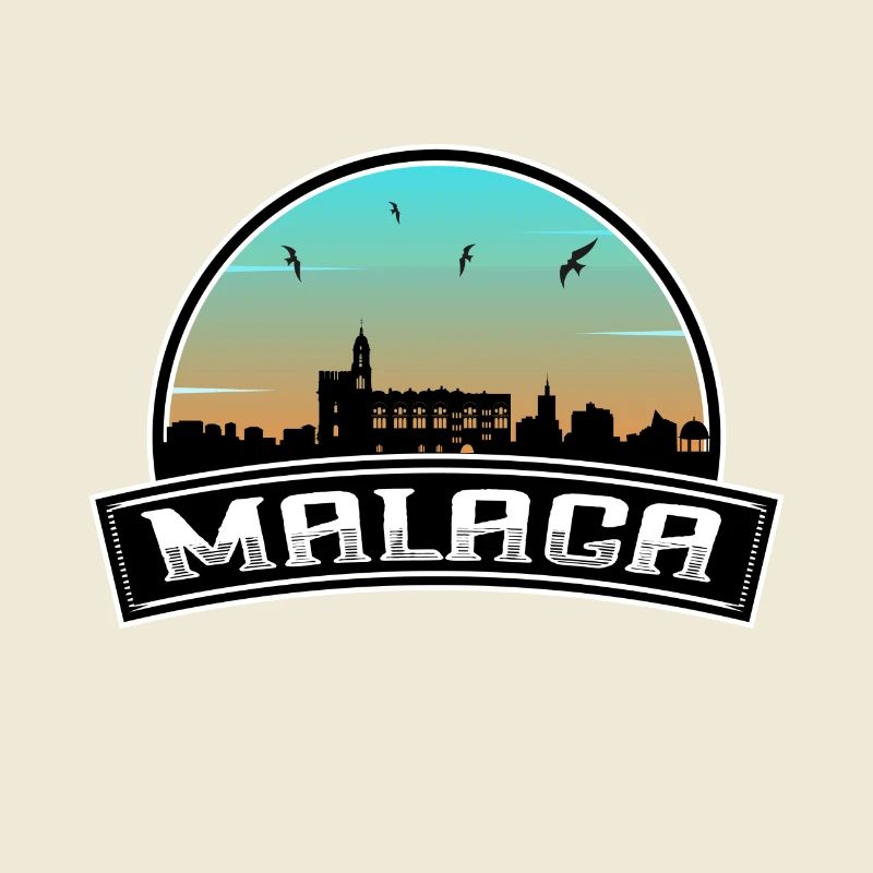 Malaga Spanien Skyline Spanisches Souvenir