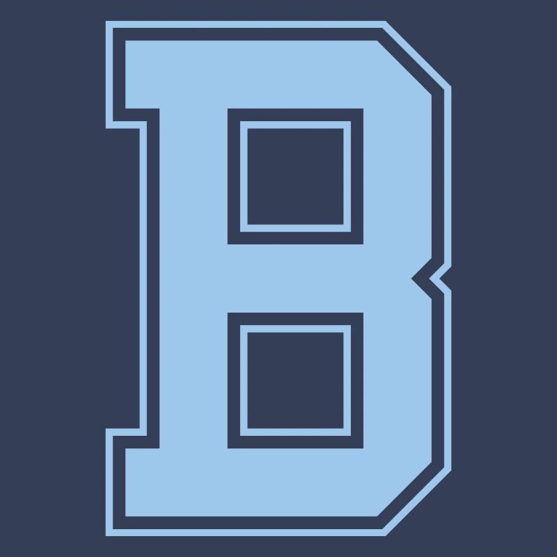 Monogramm Hellblau Varsity College Initiale B
