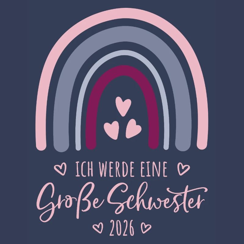 Ich werde eine große Schwester 2026 Regenbogen