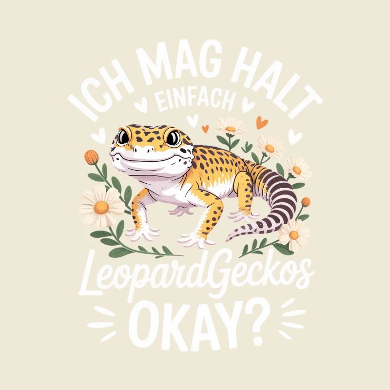Charme LeopardGecko avec des fleurs
