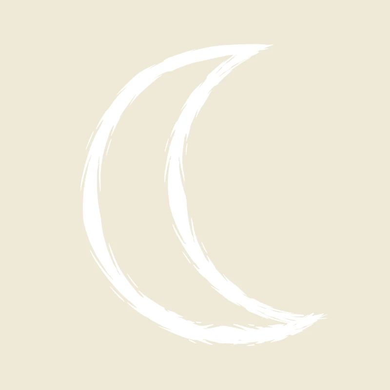Celtic symbol moon white