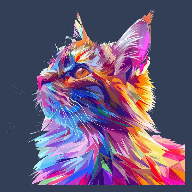 Polygon Cat Comic Style