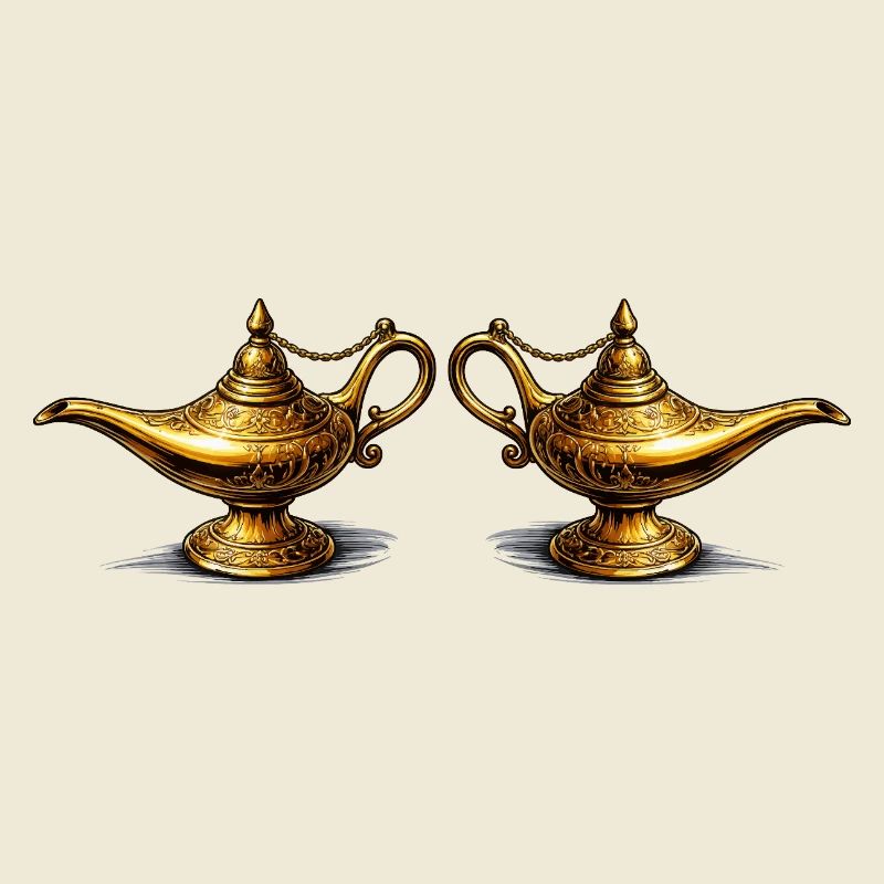 Lampes à huile dorées