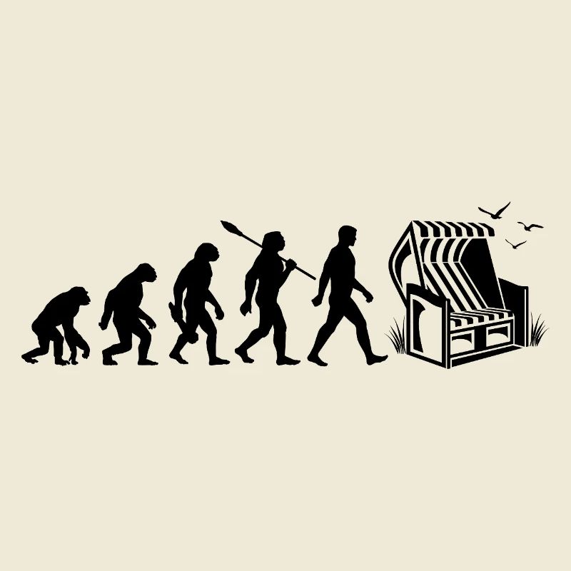 Evolution - Chaise de plage - Vacances - Mer - Mouettes