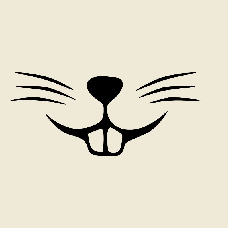 Rabbit face. Rabbit nose. Rabbit teeth