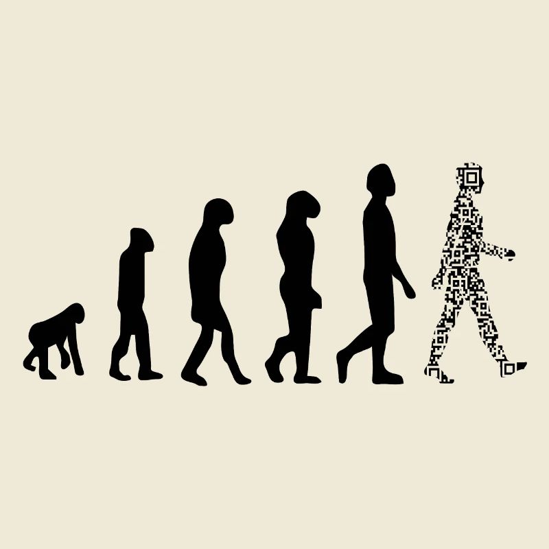 Evolution QR Code - Humor Gesundheits-Pass