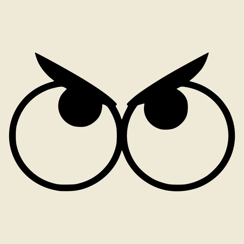 Angry looking eyes with eyebrows #