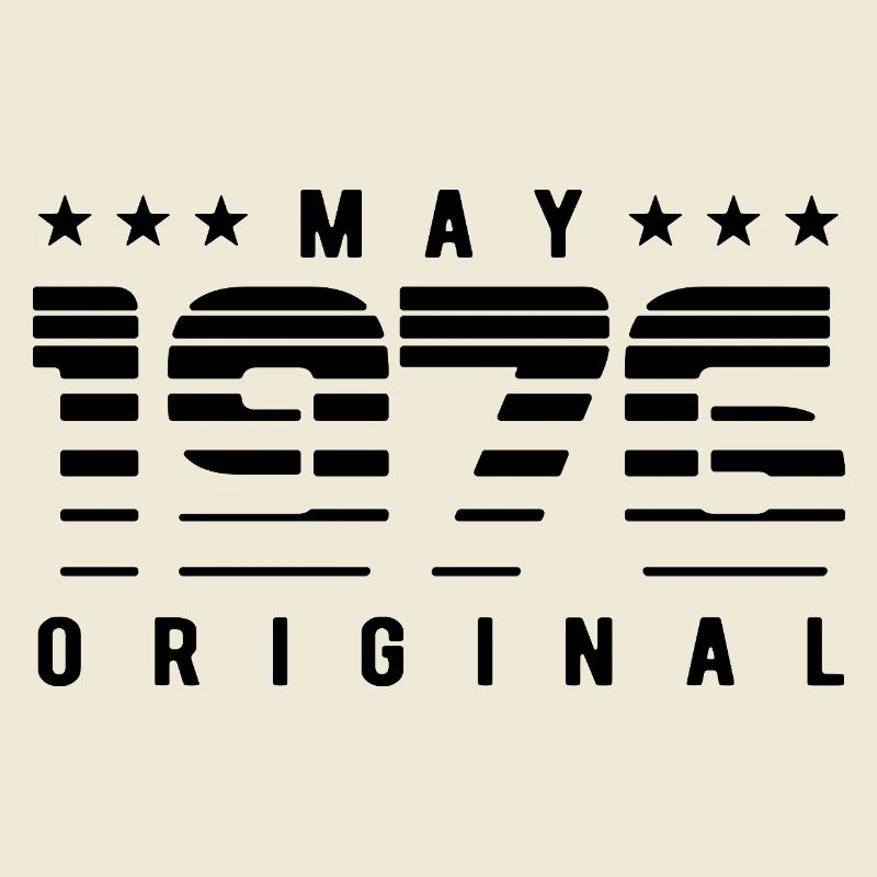 May 1976 Original Striped Vintage Geburtstag