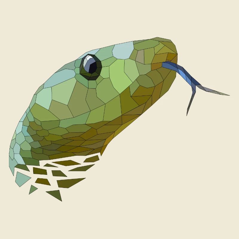 Snake Geometric Low Poly