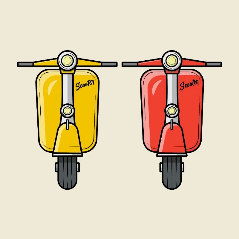 2 Scooter Motorroller Rollergelb rot