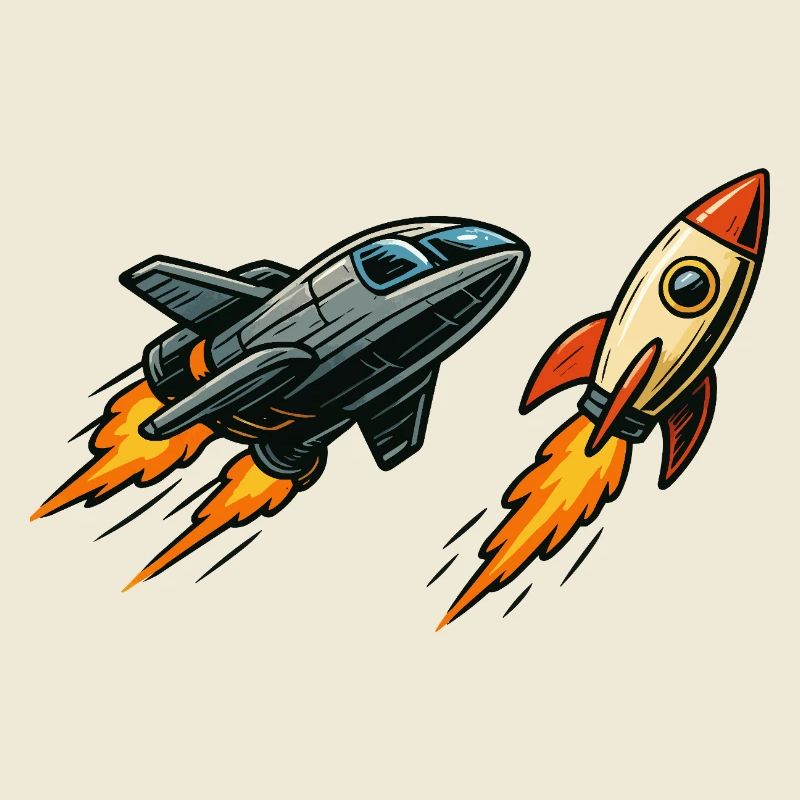 Espace de dessin animé Rocket Sprint