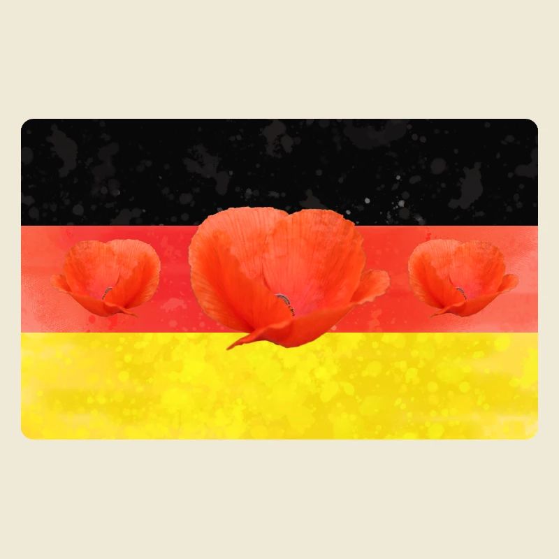 Drapeau de l’Allemagne avec coquelicot