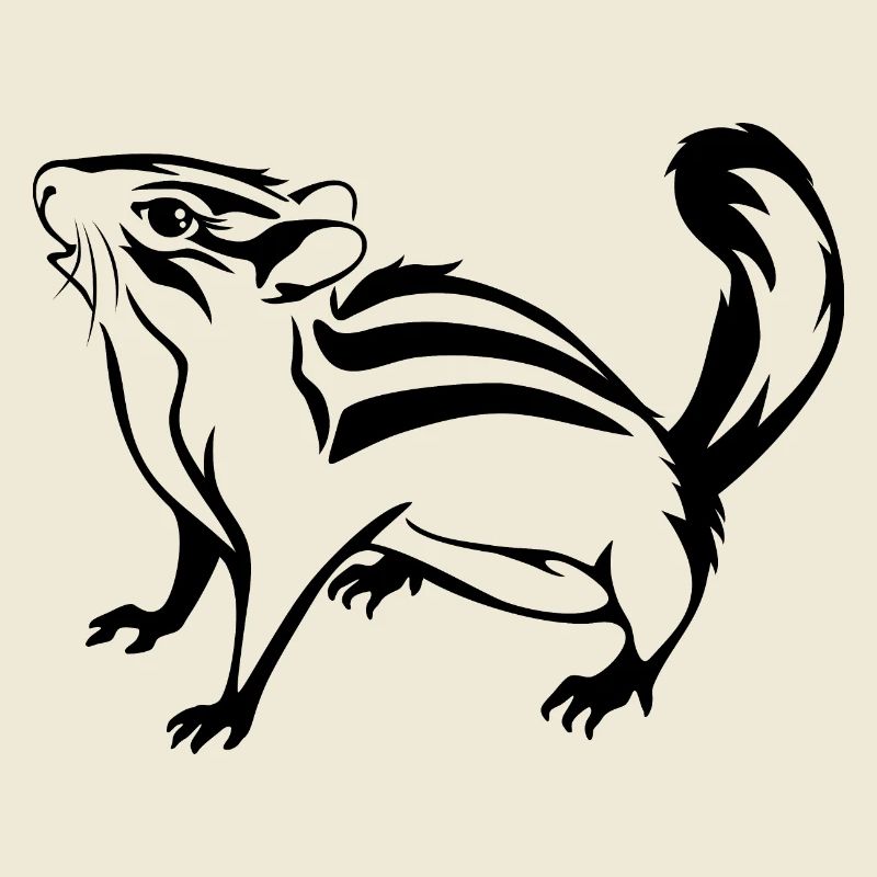 Outlined cute chipmunk