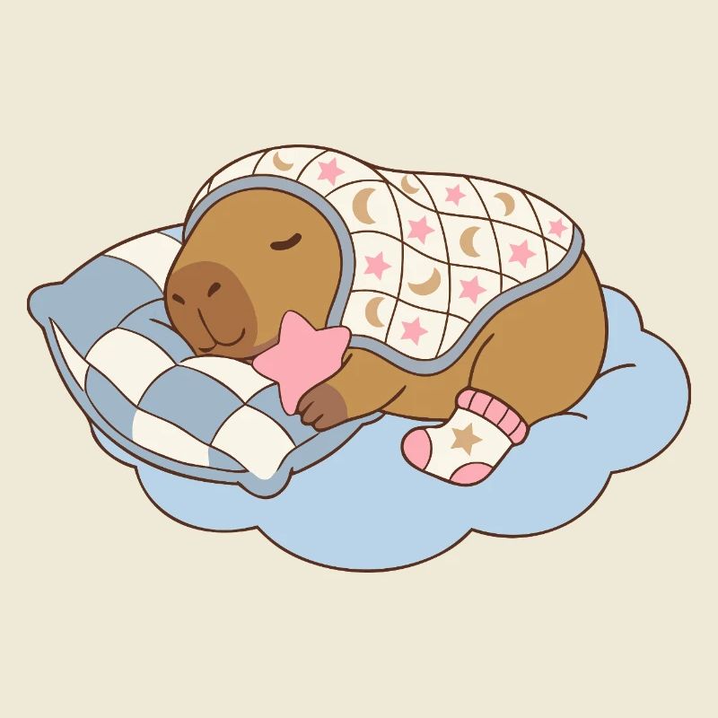 Dreamy Capybara on a Cloud - Baby Gift