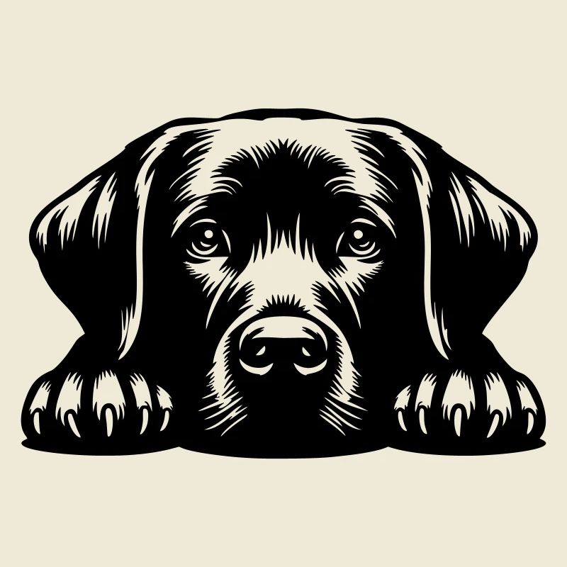 Tête de Labrador avec pattes