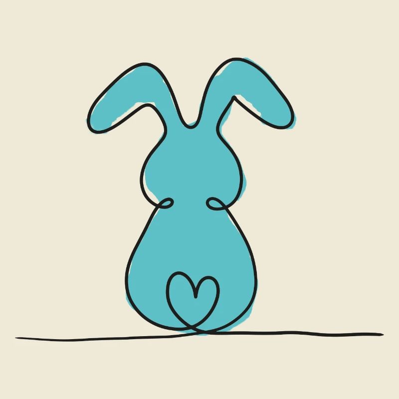 One-Line-Hase Farbig