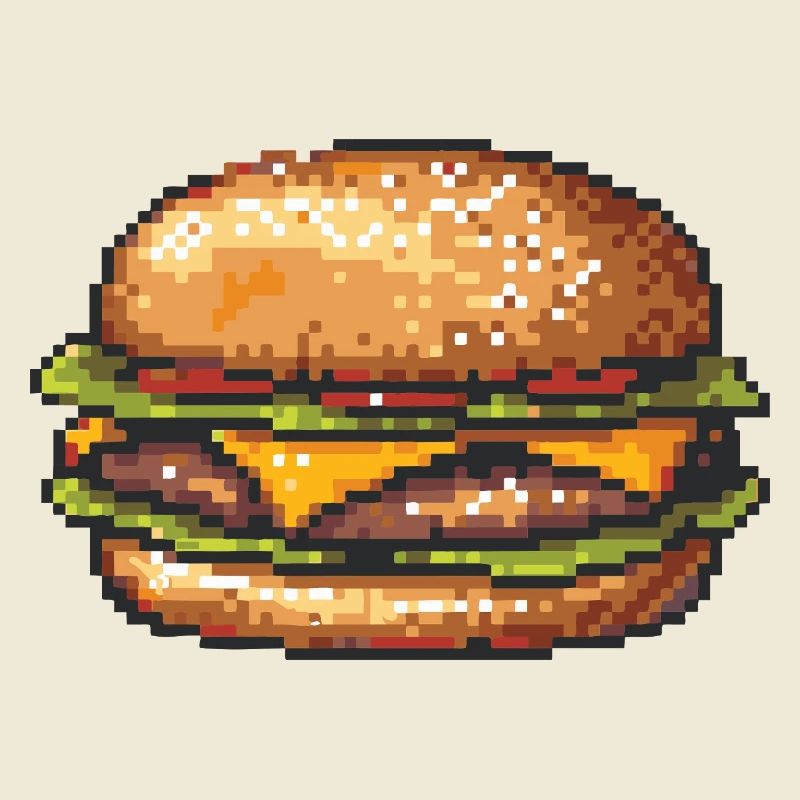 Hamburger 8 bits Pixel Art