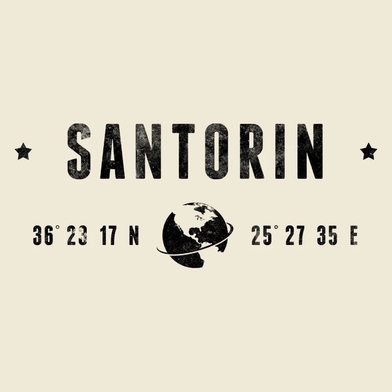 Santorini Stylized Geographical Coordinates