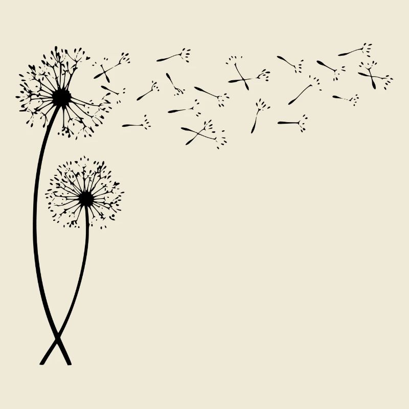 Pusteblume mit fliegenden Samen. Geschenk