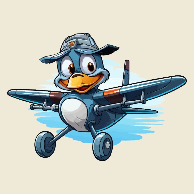 Pinguin Pilot im Luftflugzeug